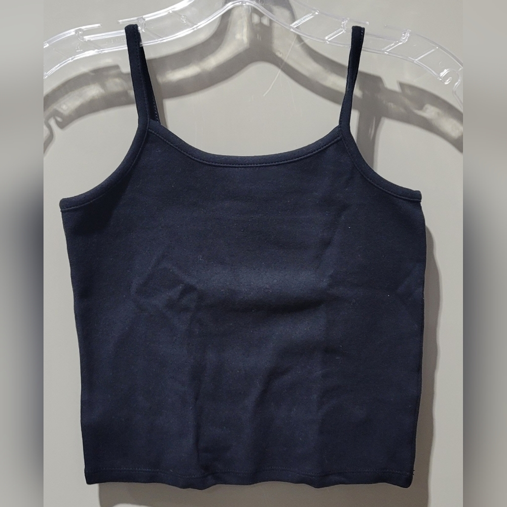 Art Class Girls' XL 14/16 Cropped Black Tank Top Non Ribbed Cami Shirt